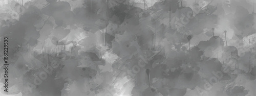 Monochrome Atmospheric Texture Featuring Flowing Ink and Hazy Clouds