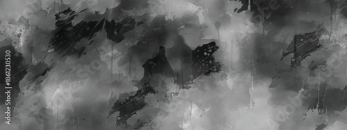 Monochrome Ink Wash Abstract Background with Foggy Layers and Dreamlike Depth