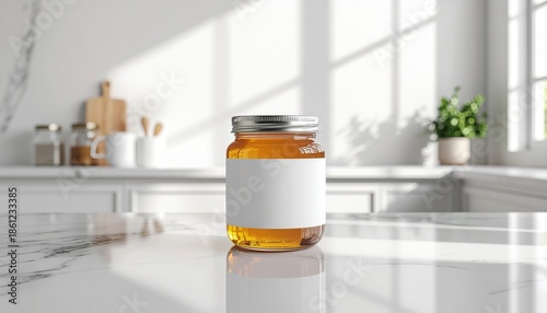 Honey Jar Mockup with Blank Label