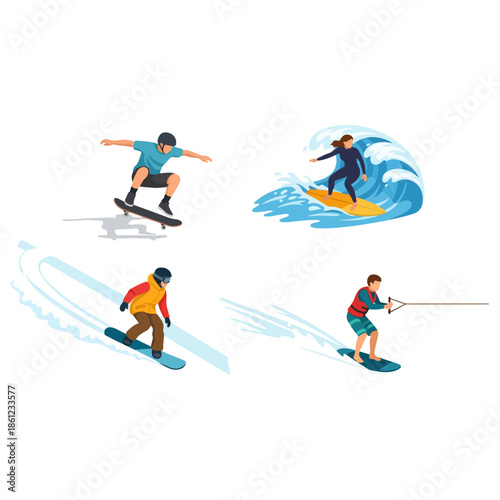 Water Skier Performing Tricks on Water.