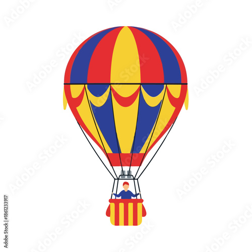 Colorful Hot Air Balloon Illustration.