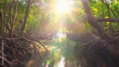  through mangrove roots