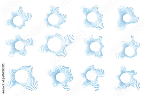 Photos Sound Wave and Audio Equalizer Icon Set, Music and Podcast Waveform Vector Illustration