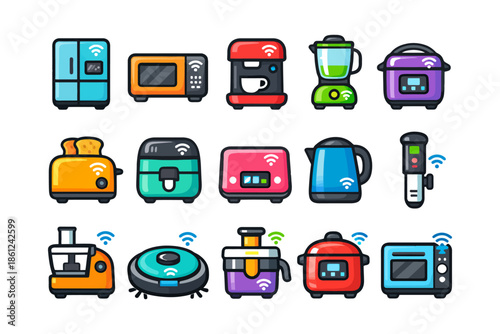 Smart kitchen appliances with wi-fi connectivity.