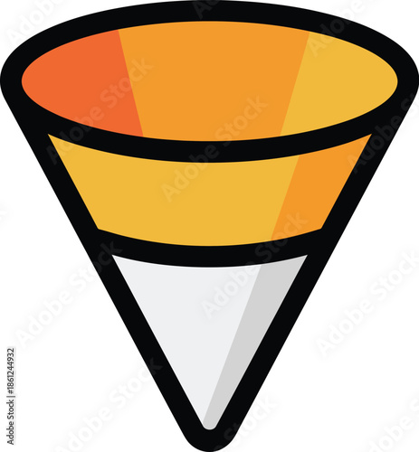 Vibrant Megaphone Vector Graphic Icon with Gradient Orange and Yellow Hues for Loudspeaker Designs