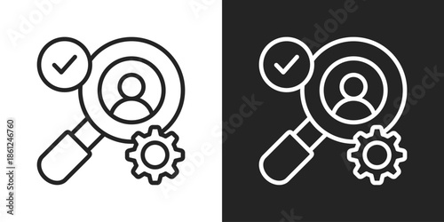 user search Icon In Black And White Line Style