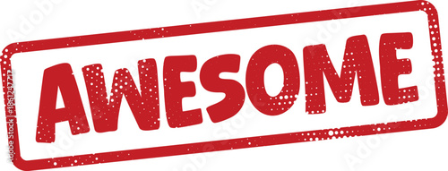 Awesome rubber stamp seal with red ink