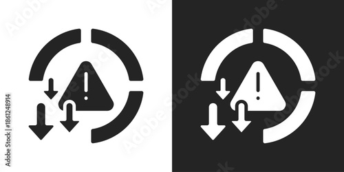 risk cycle Icon In Black And White Glyph Style