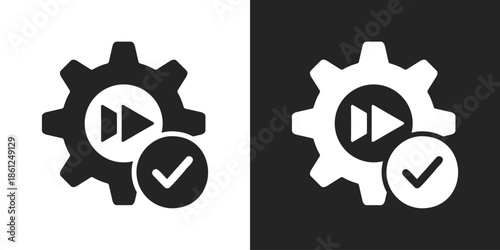 system update Icon In Black And White Glyph Style