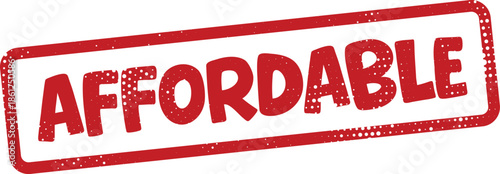 Red affordable stamp on white background