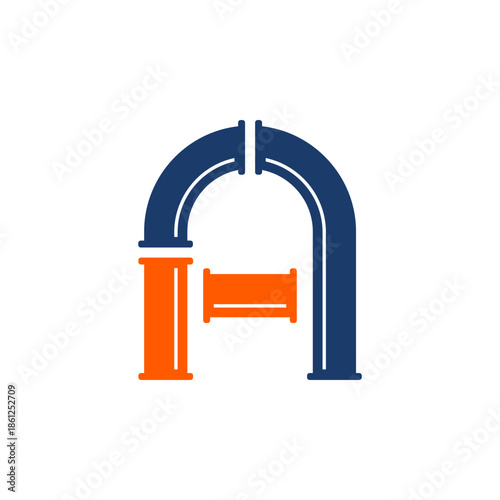 water pipe letter A logo