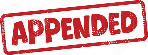 Red appended stamp with white background
