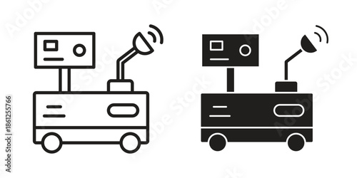 Mars rover icons symbol, logo illustration. Vector graphics set