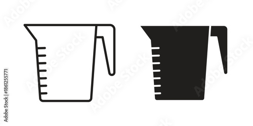 Measuring cup icons symbol, logo illustration. Vector graphics set