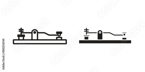 Morse code icons symbol, logo illustration. Vector graphics set