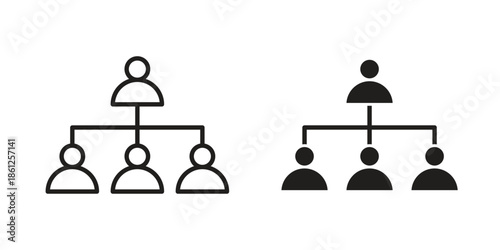 Organization chart icons symbol, logo illustration. Vector graphics set