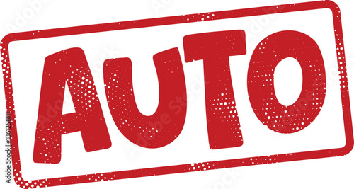 Red auto stamp with rectangular border