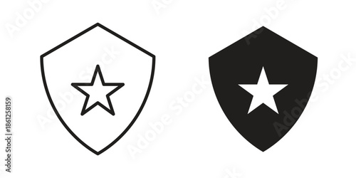 Police badge icons symbol, logo illustration. Vector graphics set
