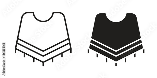 Poncho icons symbol, logo illustration. Vector graphics set