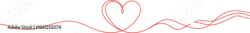 Valentines day heart symbol with elegant line art on white background for love and romance