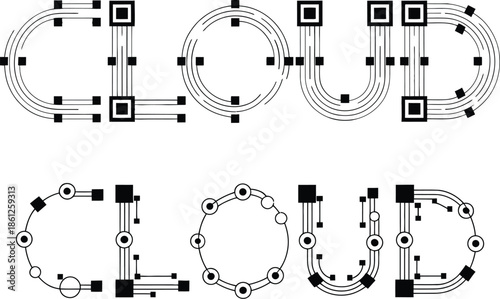 detailed circuit board design elements featuring wires and connectors
