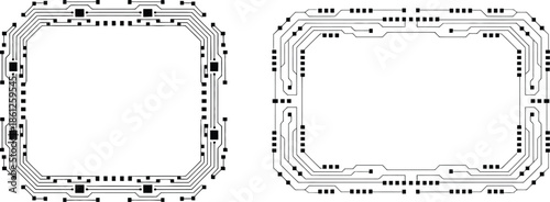minimalist circuit board frames for modern tech and innovation layouts