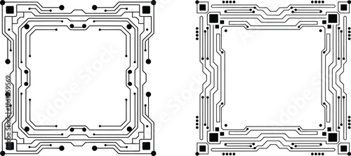 versatile circuit board frames for digital design and innovation themes