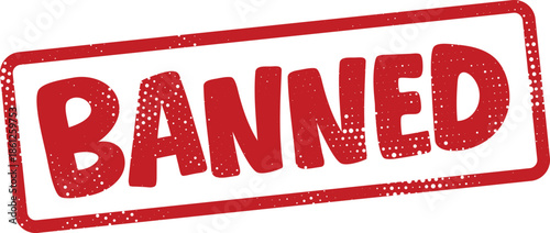 Red Banned stamp seal with white spots