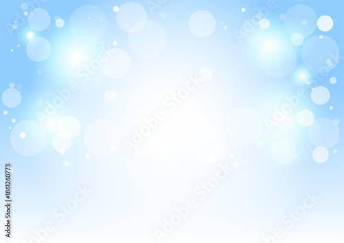 Soft Blue Gradient Background with Translucent Bokeh Circles for Minimalist Presentation or Abstract Design