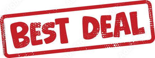 Red best deal stamp on white background