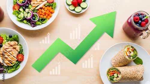 Healthy food and growth concept.