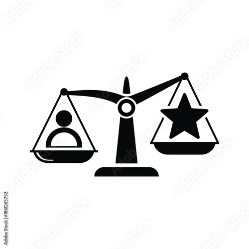 Person Outweighed by Star on Scale