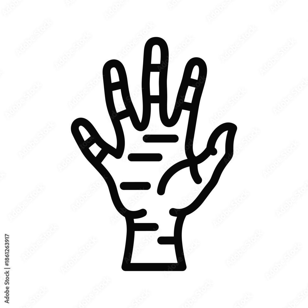 Fototapeta premium Hand gesture illustration simple black outline