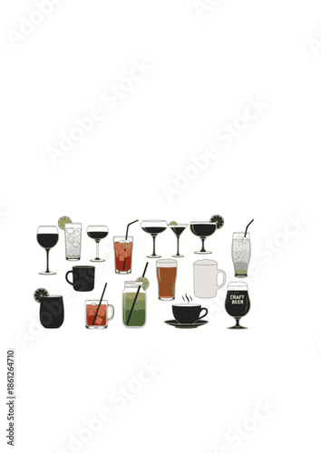 Damp Drinking Silhouette for Mindful Sobriety and Mocktail Culture Non Alcoholic Beverage and Healthy Social Lifestyle Concept Vector
