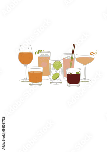 Damp Drinking Silhouette for Mindful Sobriety and Mocktail Culture Non Alcoholic Beverage and Healthy Social Lifestyle Concept Vector