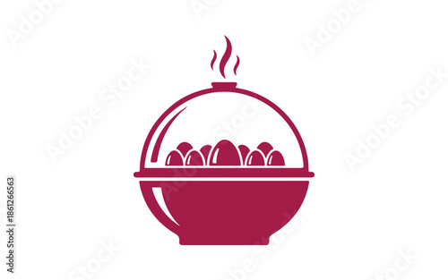 egg cooker sign. illustration of an isolated symbol


