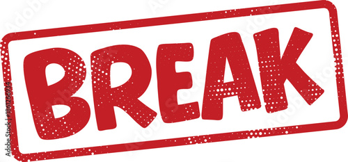 red break stamp with white spots