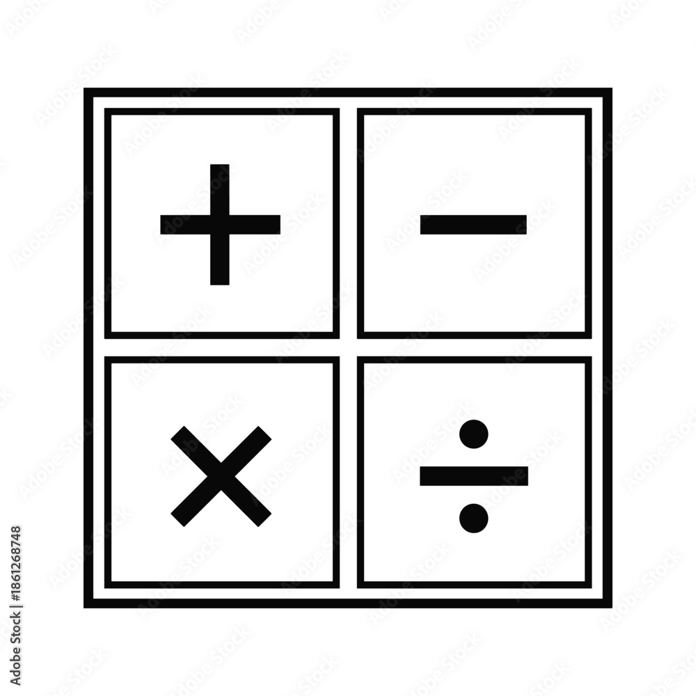 Fototapeta premium Simple Math Symbols on Calculator Buttons