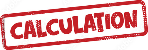 Red calculation stamp isolated on transparent background