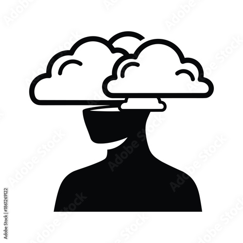 Man with Cloud on Head Silhouette