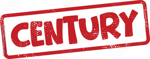 Red century stamp with white spots