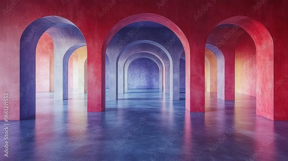 Fototapeta premium Vibrant archway hall