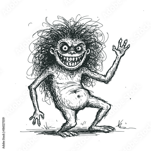 a messy-haired monster