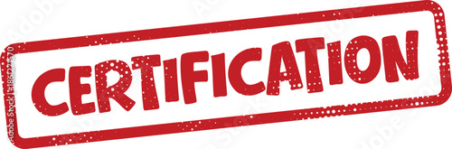 Red certification stamp on white background