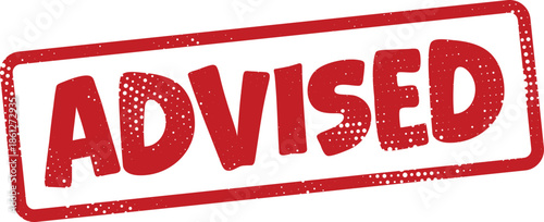 Red rubber stamp with advised text