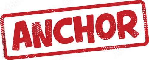 Red rubber stamp with anchor text