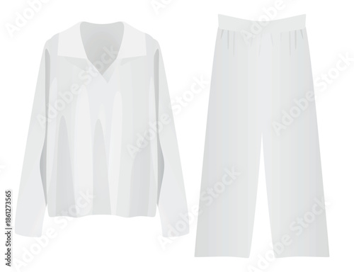 White woman sweater and pants. vector
