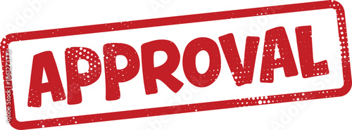 Red rubber stamp with approval text