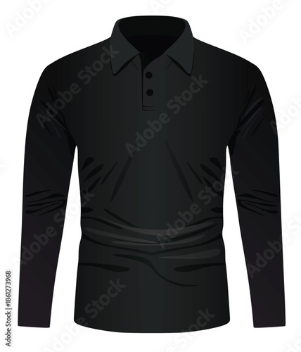 Black long sleeve t shirt. vector illustration