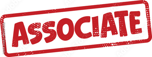 Red rubber stamp with associate text